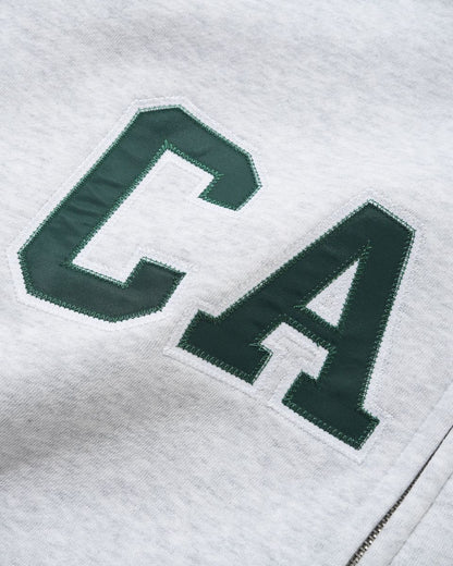 Cash Only Campus Applique Zip Hoodie - Ash