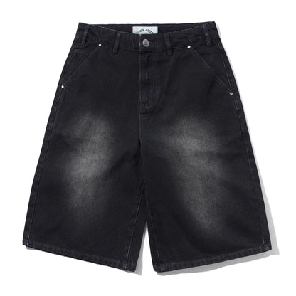 Cash Only Club Denim Shorts - Washed Black