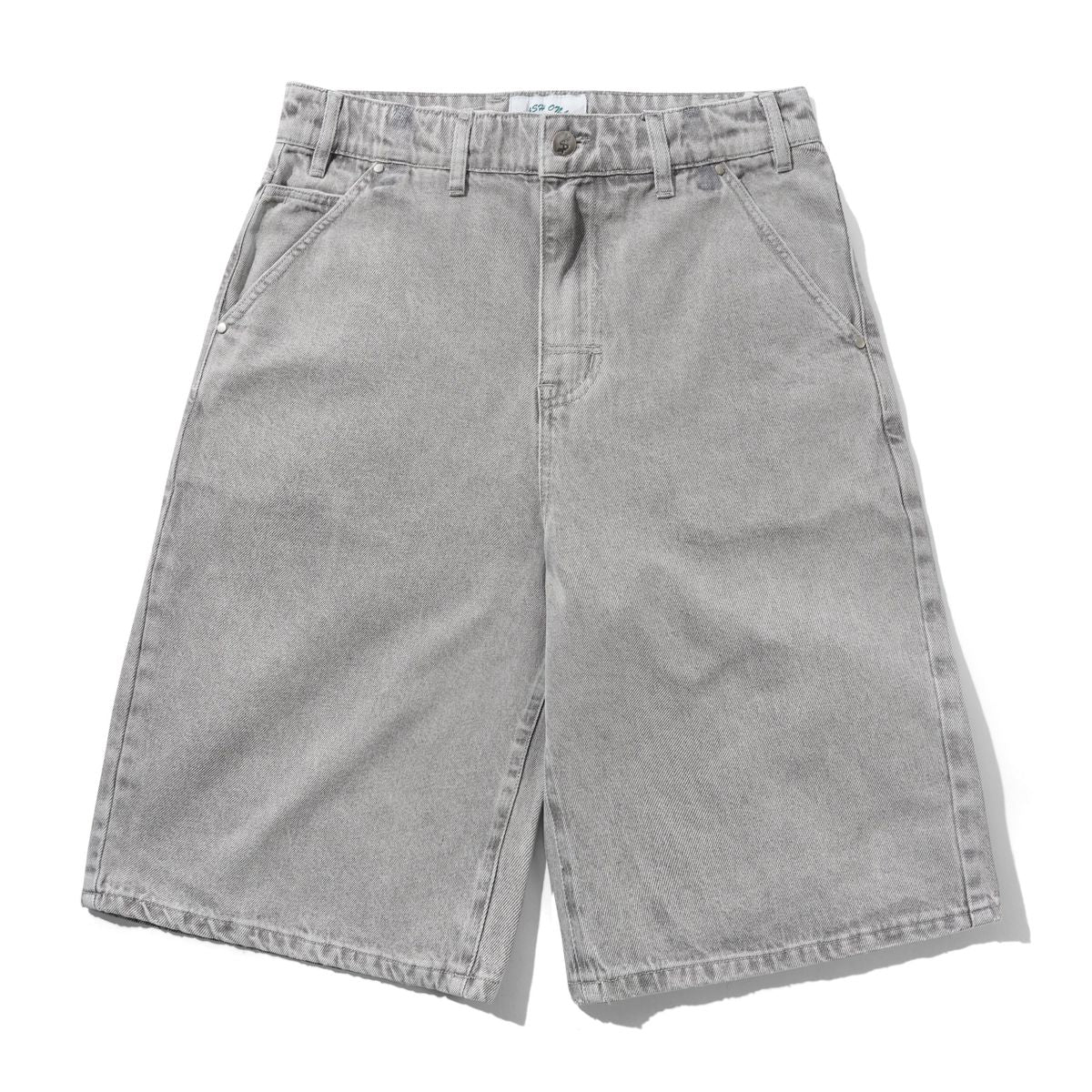 Cash Only Club Denim Shorts - Washed Grey