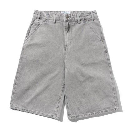 Cash Only Club Denim Shorts - Washed Grey