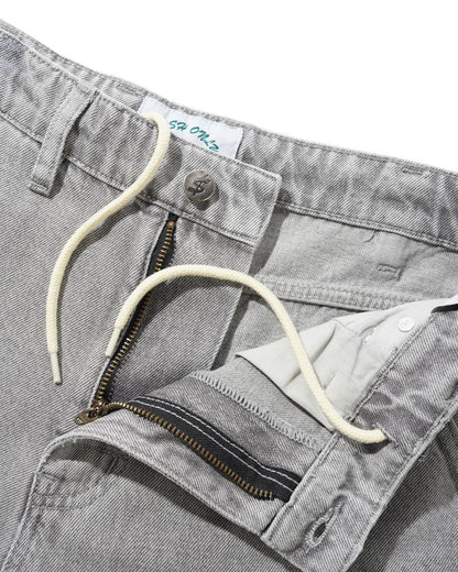 Cash Only Club Denim Shorts - Washed Grey
