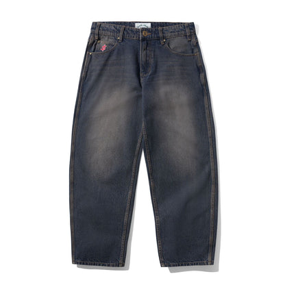 Cash Only Logo Baggy Denim Jeans - Dark Navy Wash