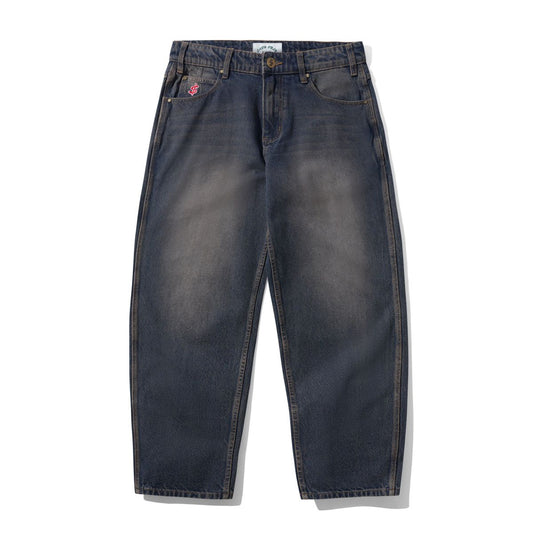 Cash Only Logo Baggy Denim Jeans - Dark Navy Wash