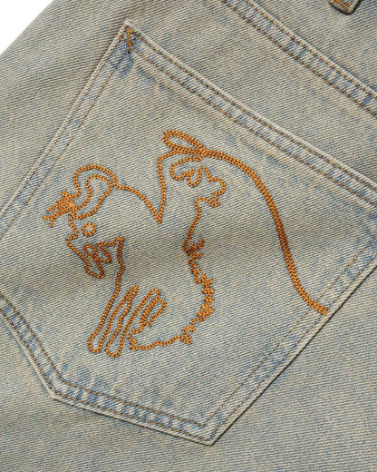 Cash Only Rodeo Denim Jeans - Sun Fade Blue