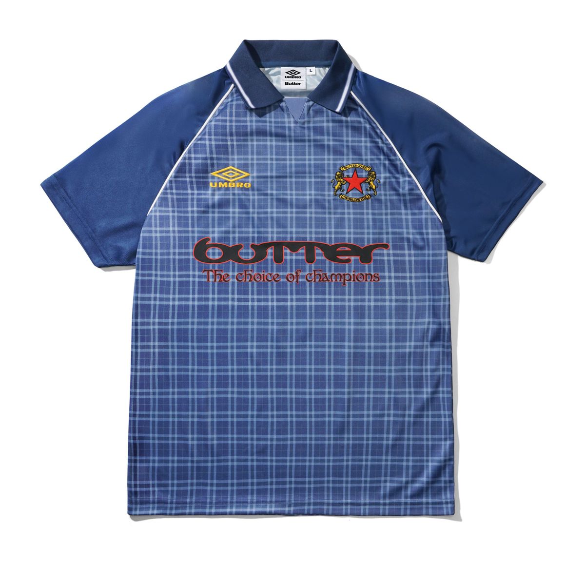 Butter Goods x Umbro Plaid Jersey - Navy / Slate
