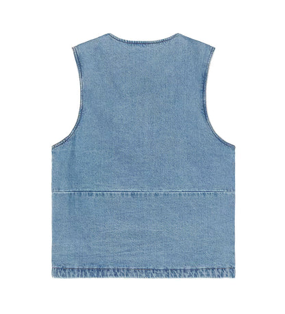 Dickies Zip Front Denim Vest - Lightwash Blue