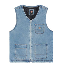 Load image into Gallery viewer, Dickies Zip Front Denim Vest - Lightwash Blue