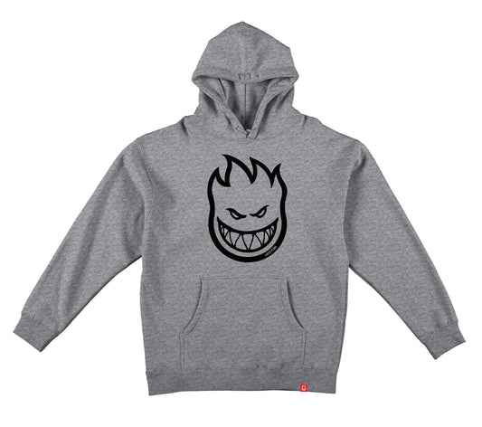 Spitfire Bighead Pullover Hoodie - Heather Grey/ Black