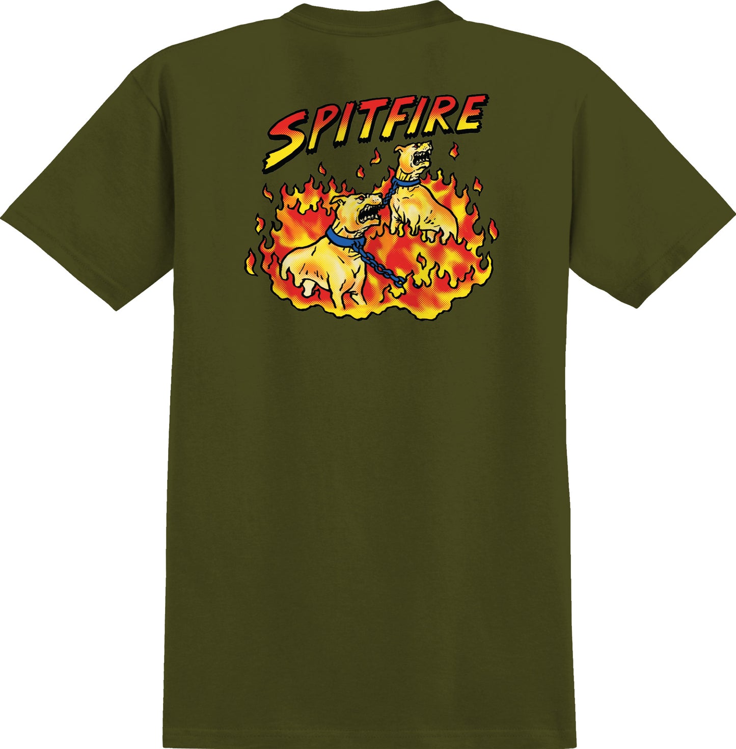 Spitfire Hell Hounds II Tee - Military Green/Multi