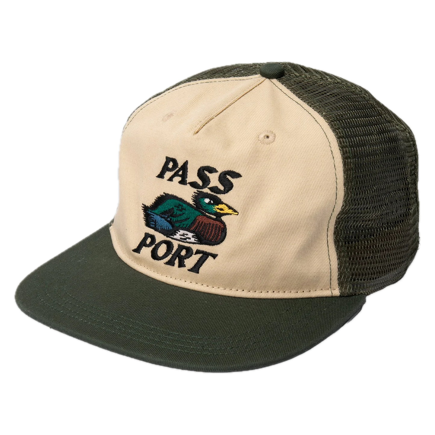 Pass-Port Fast Duck Workers Trucker Hat - Cream/Elm