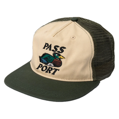 Pass-Port Fast Duck Workers Trucker Hat - Cream/Elm