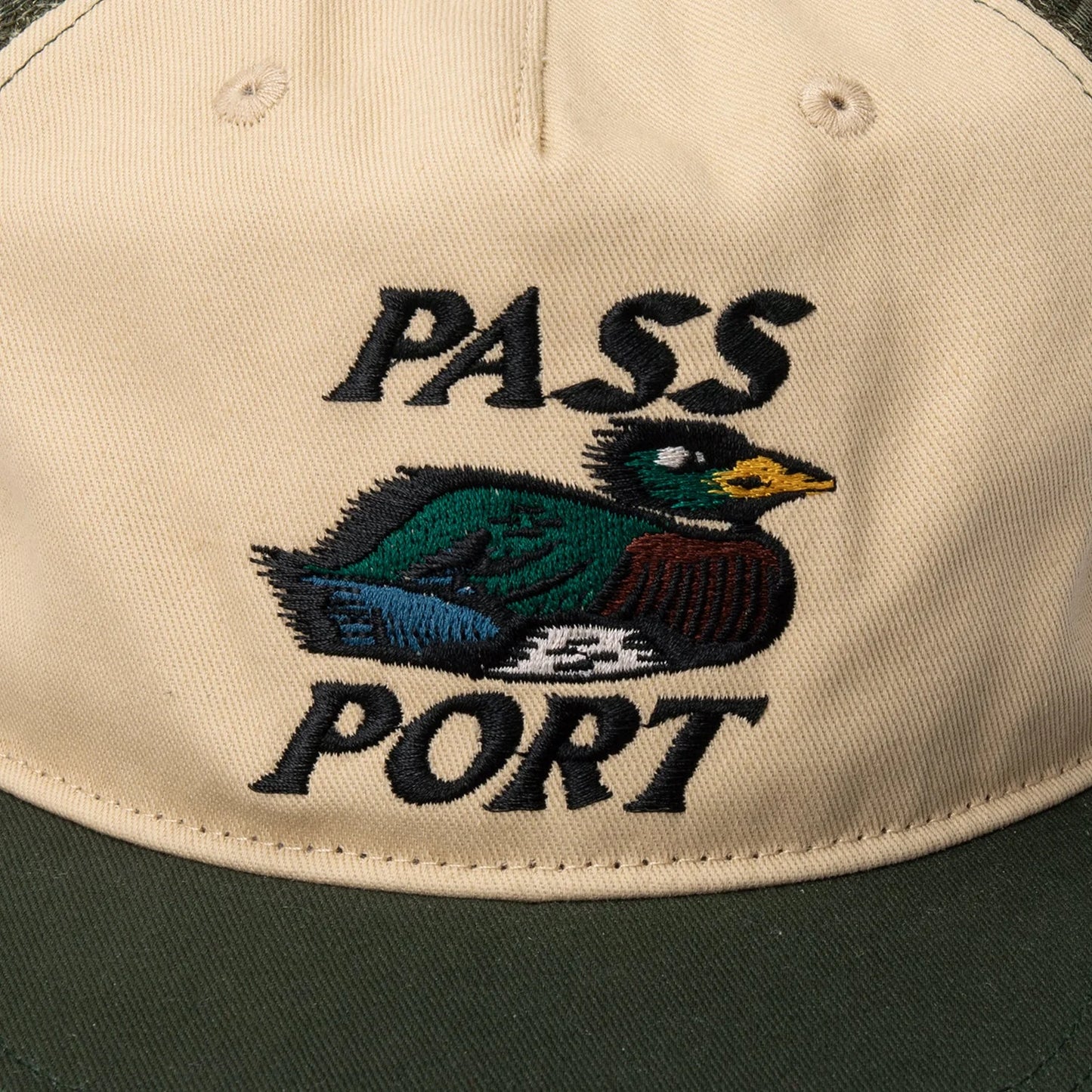 Pass-Port Fast Duck Workers Trucker Hat - Cream/Elm