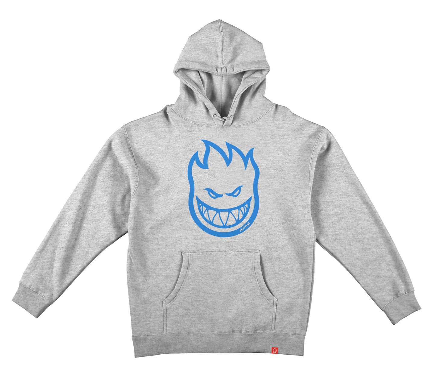 Spitfire Bighead Pullover Hoodie - Grey Heather/Light Blue