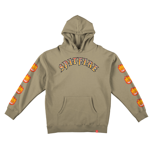 Spitfire Old E Bighead Fill Sleeve Hoodie - Sandstone/Gold/Red