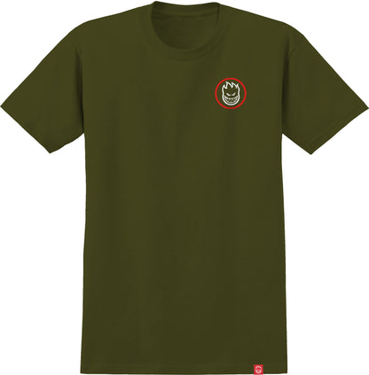 Spitfire Classic Swirl Overlay Tee - Military Green/Red/White