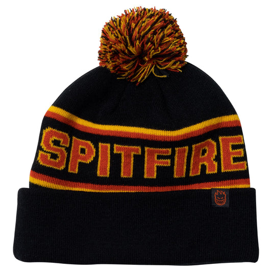 Spitfire Classic '87 Fill Pom Pom Beanie - Black/Gold/Red