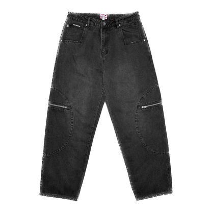 Star Team Circle Cargo Jeans - Black