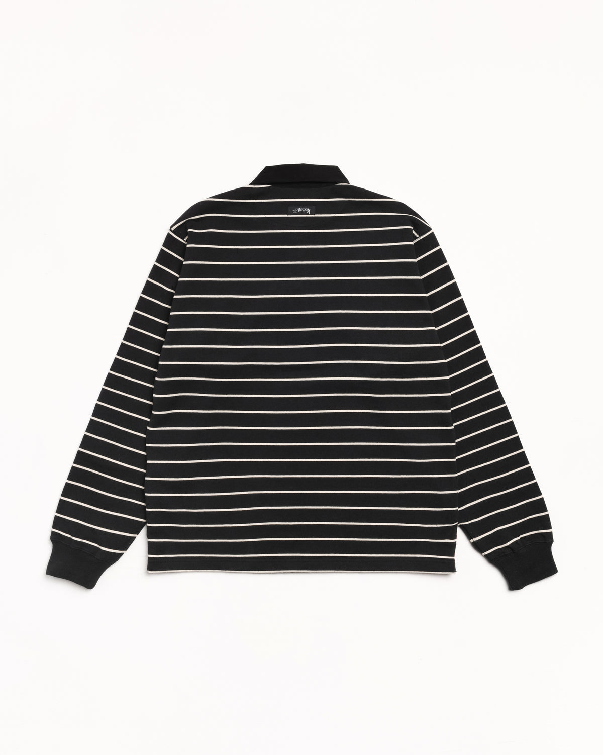 Stussy Pin Striped Rugby Shirt - Black