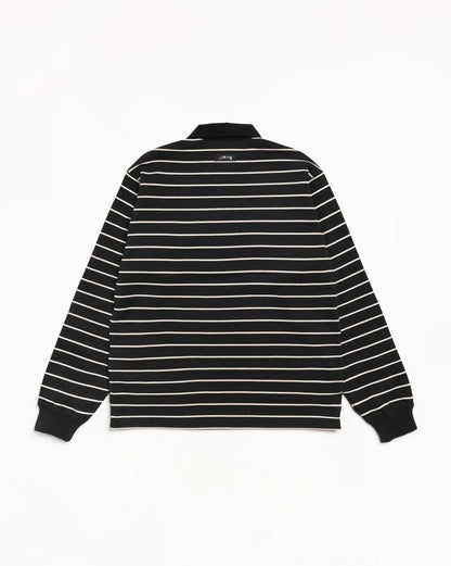 Stussy Striped Rugby Shirt - Black