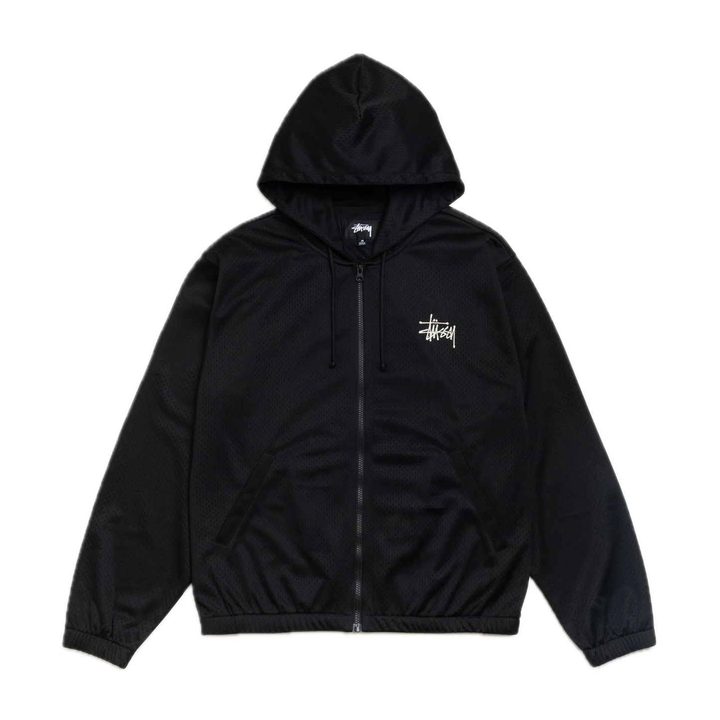 Stussy Athletic Mesh Zip Hoodie - Black