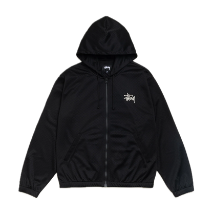 Stussy Athletic Mesh Zip Hoodie - Black