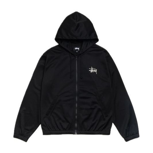 Stussy Athletic Mesh Zip Hoodie - Black