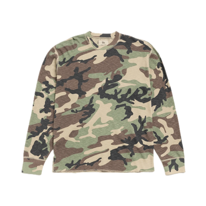 Stussy Pigment Dyed Longsleeve Thermal - Camo