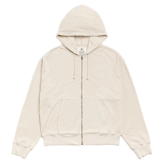 Stussy Light Weight Thermal Zip Hoodie - Bone