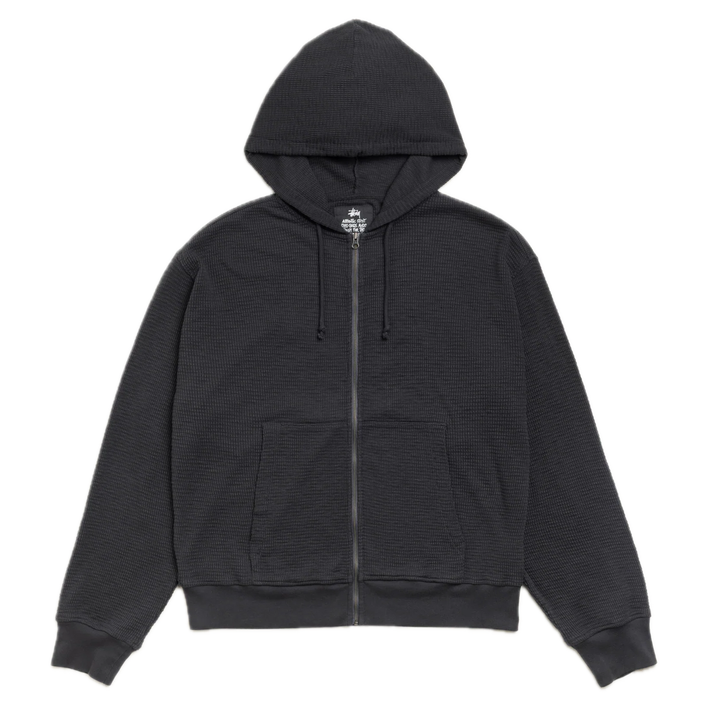 Stussy Light Weight Thermal Zip Hoodie - Faded Black
