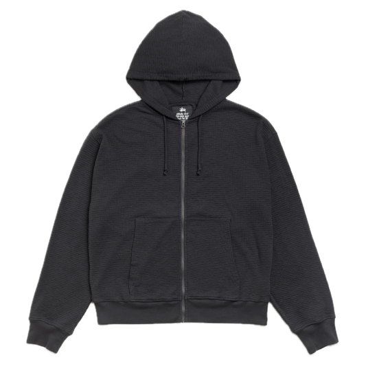 Stussy Light Weight Thermal Zip Hoodie - Faded Black