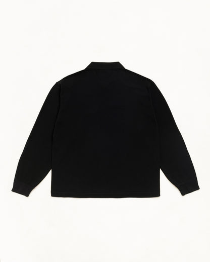 Stussy Classic Pique Longsleeve Polo - Black