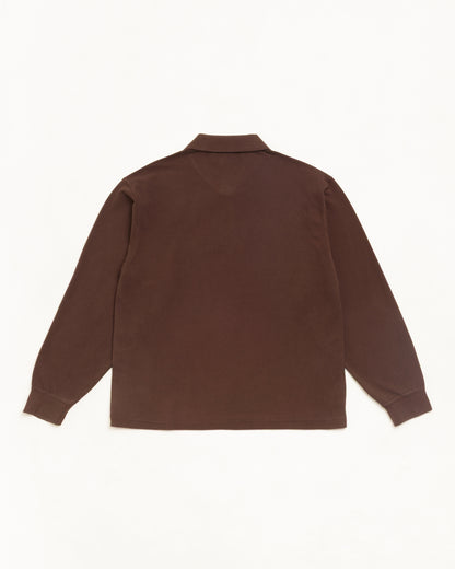 Stussy Classic Pique Longsleeve Polo - Brown