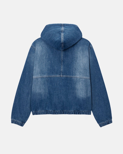 Stussy Denim Sherpa Work Jacket - Washed Blue