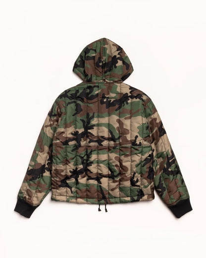 Stussy Quilted Nylon Work Jacket - Woodland Camo