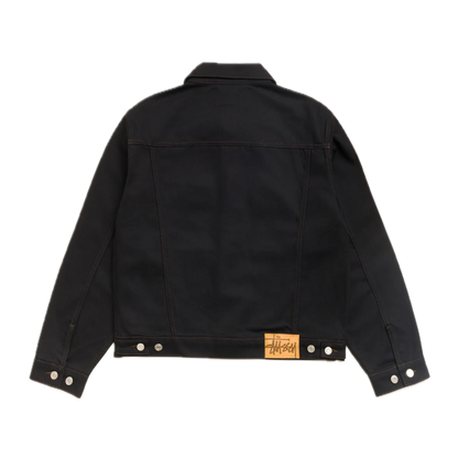 Stussy Denim Trucker Jacket - Raw Black Contrast Stitch