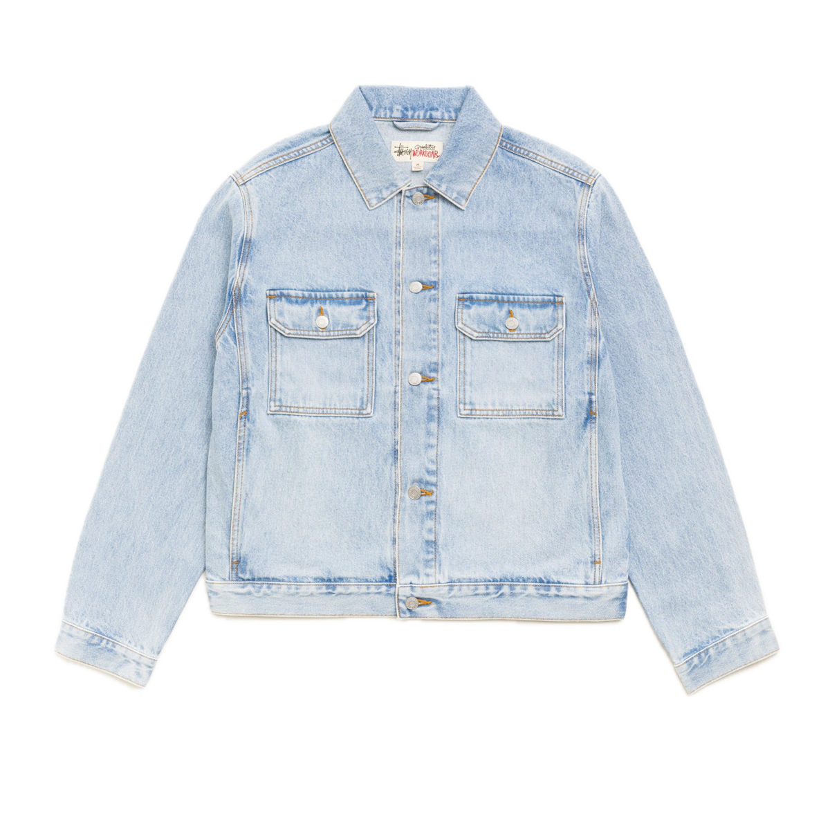 Stussy Denim Trucker Jacket - Light Wash Indigo