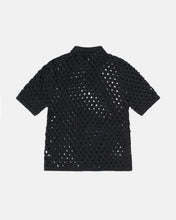 Load image into Gallery viewer, Stussy Big Mesh Polo Sweater - Black