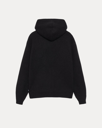 Stussy Waffle Cashmere Zip Hood - Black