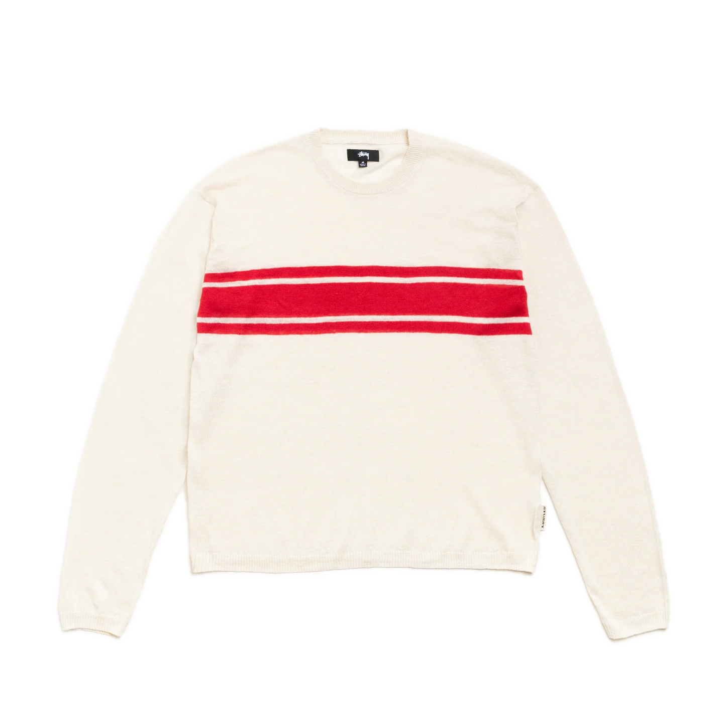 Stussy Striped Long Sleeve Knit Sweater - Bone