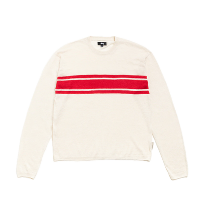 Stussy Striped Long Sleeve Knit Sweater - Bone
