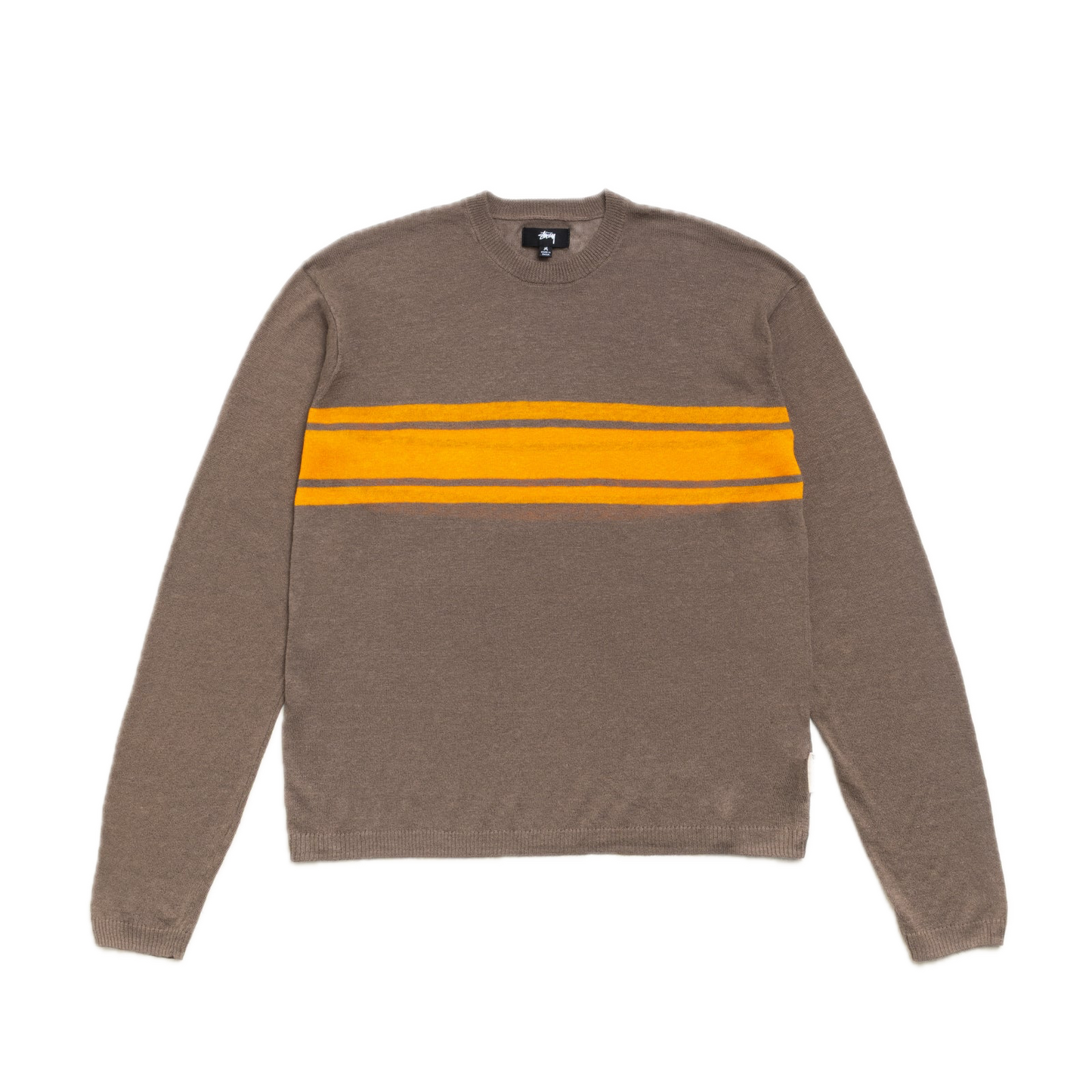 Stussy Striped Long Sleeve Knit Sweater - Brown