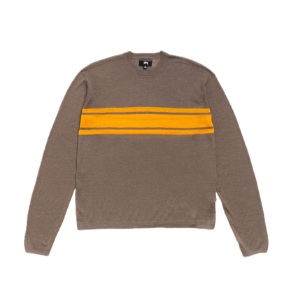 Stussy Striped Long Sleeve Knit Sweater - Brown
