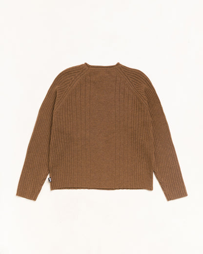 Stussy Merino Roll Neck Sweater - Brown