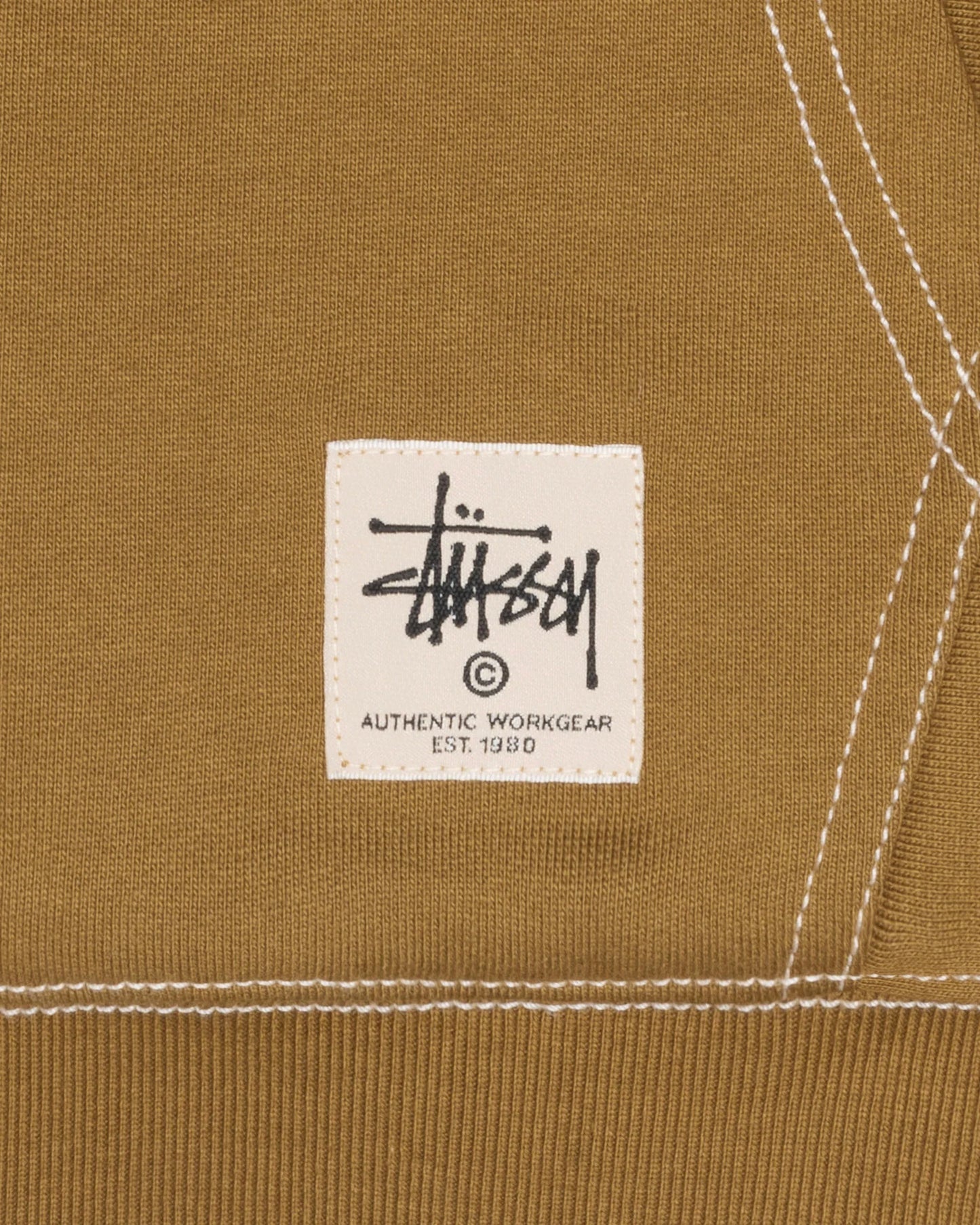 Stussy Contrast Stitch Label Hoodie - Olive