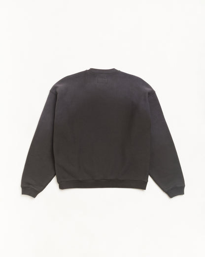Stussy Sun Faded Oversized Crewneck Sweater - Black