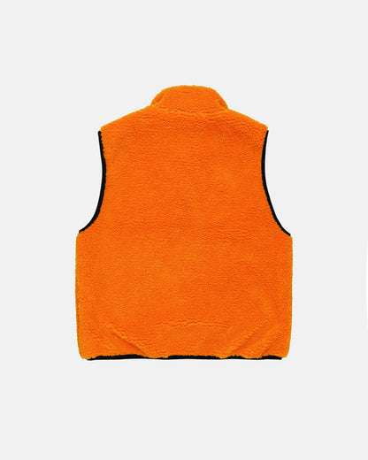 Stussy Sherpa Reversible Vest - Tangerine