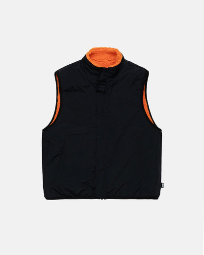 Stussy Sherpa Reversible Vest - Tangerine