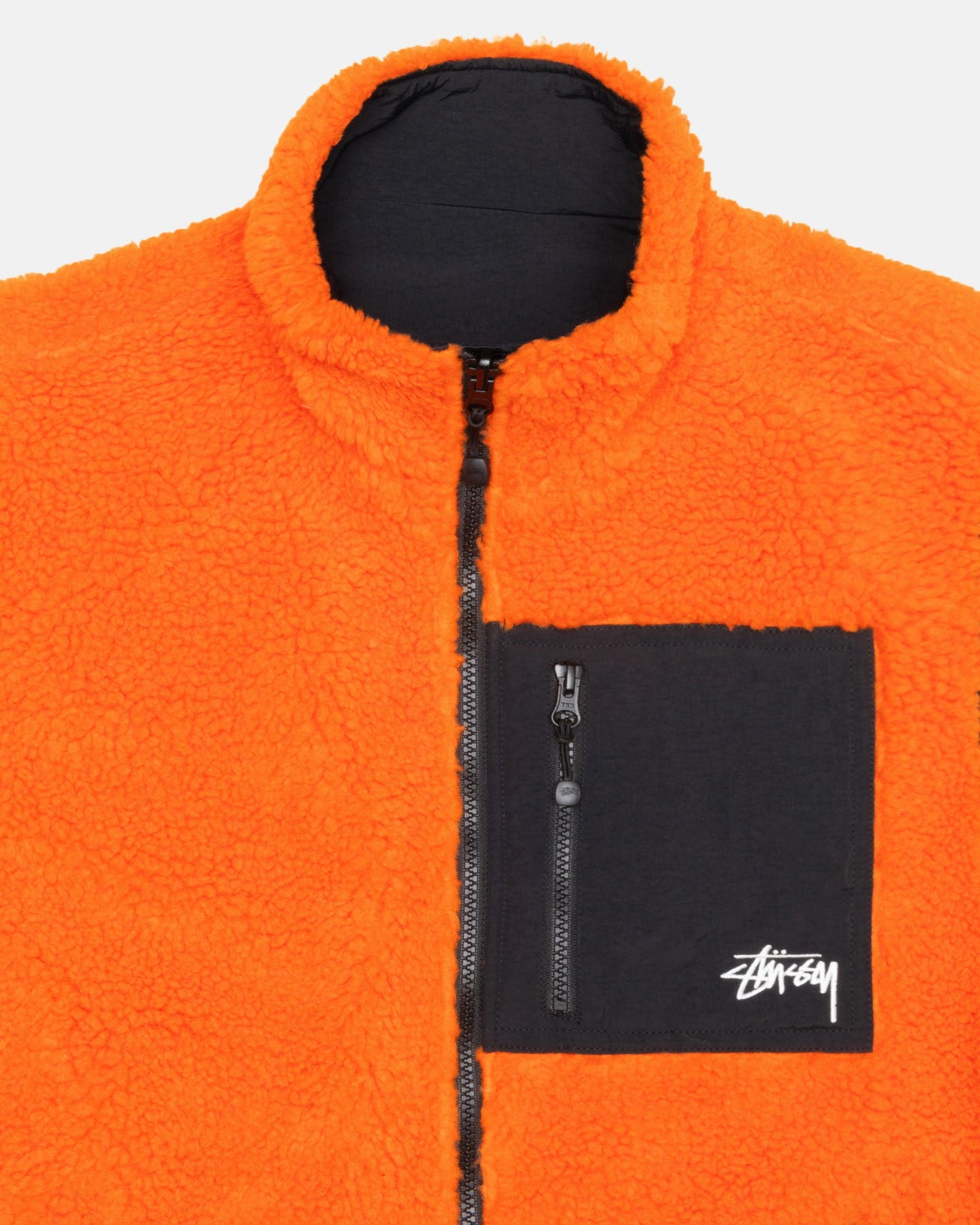 Stussy Sherpa Reversible Vest - Tangerine