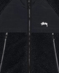 Stussy Sherpa Paneled Hooded Jacket - Black