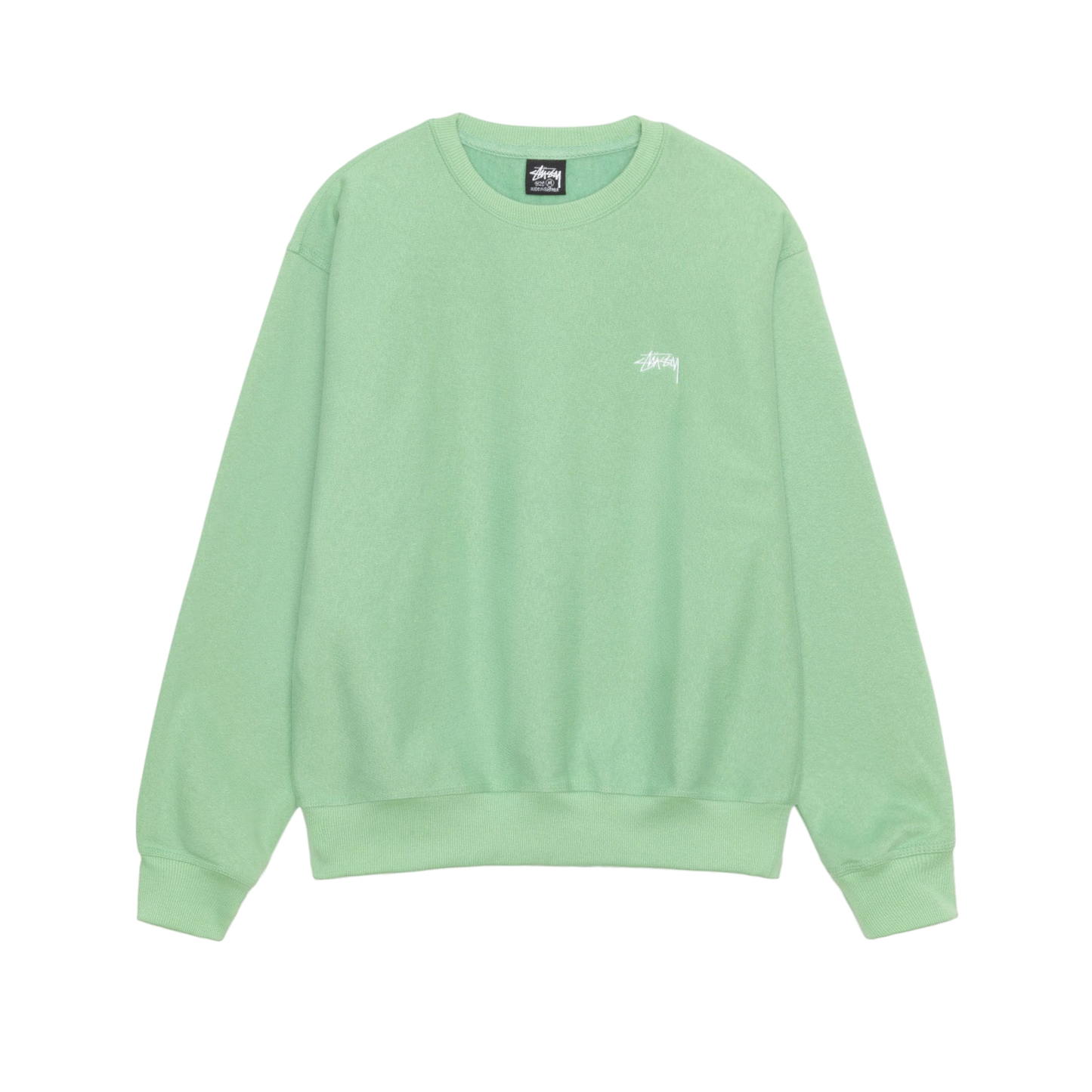 Stussy Stock Logo Crewneck - Zephyr Green